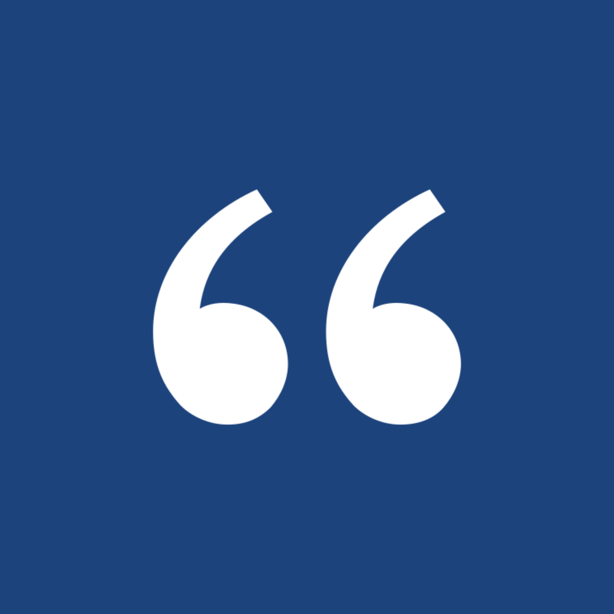 White quotes symbol on blue