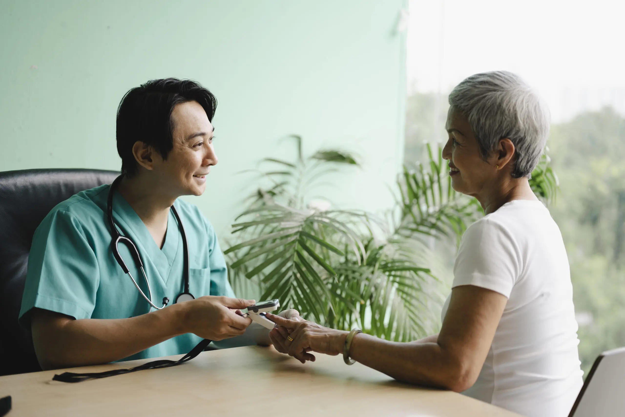 Medical check-up in office setting