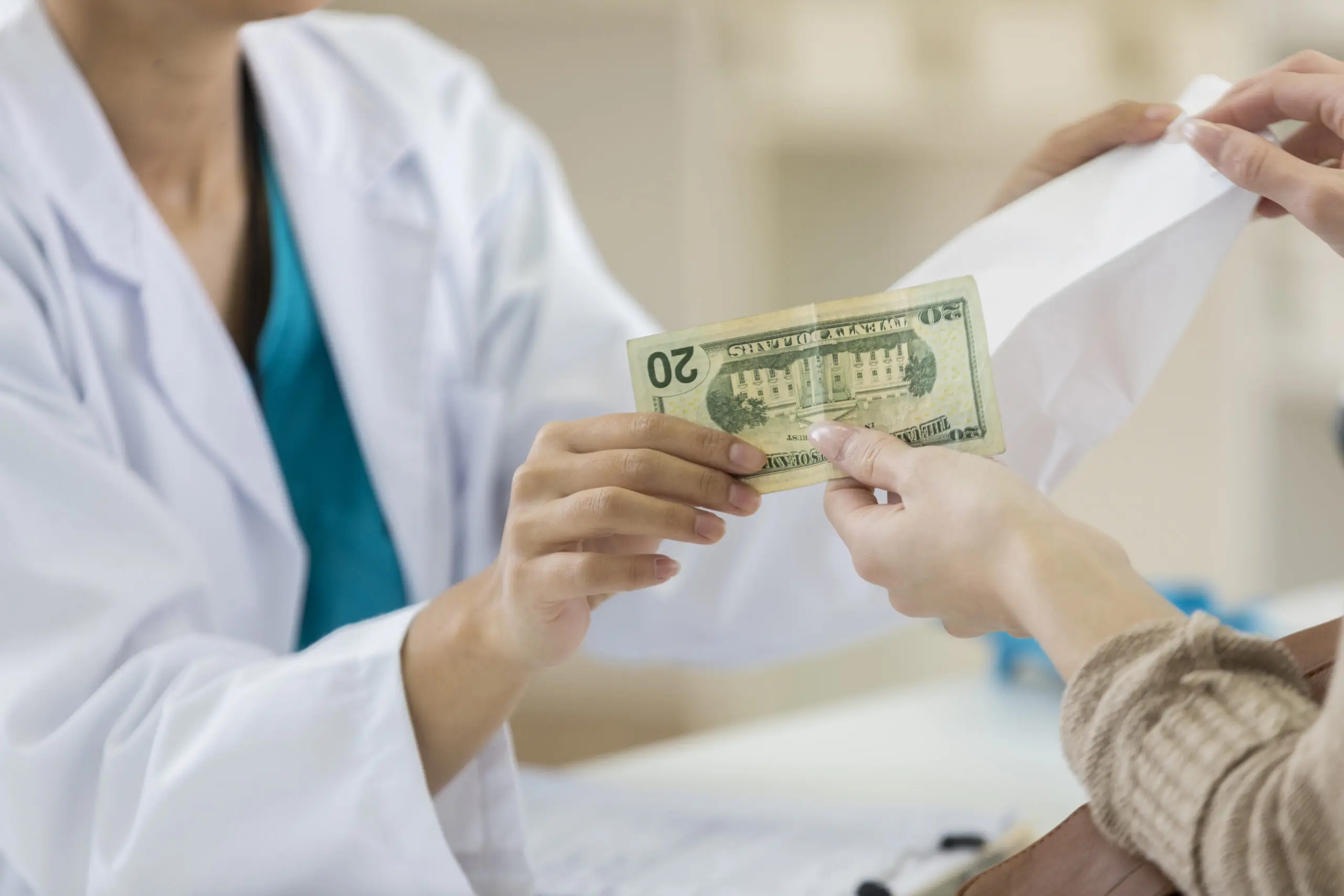 Exchanging money for medical service