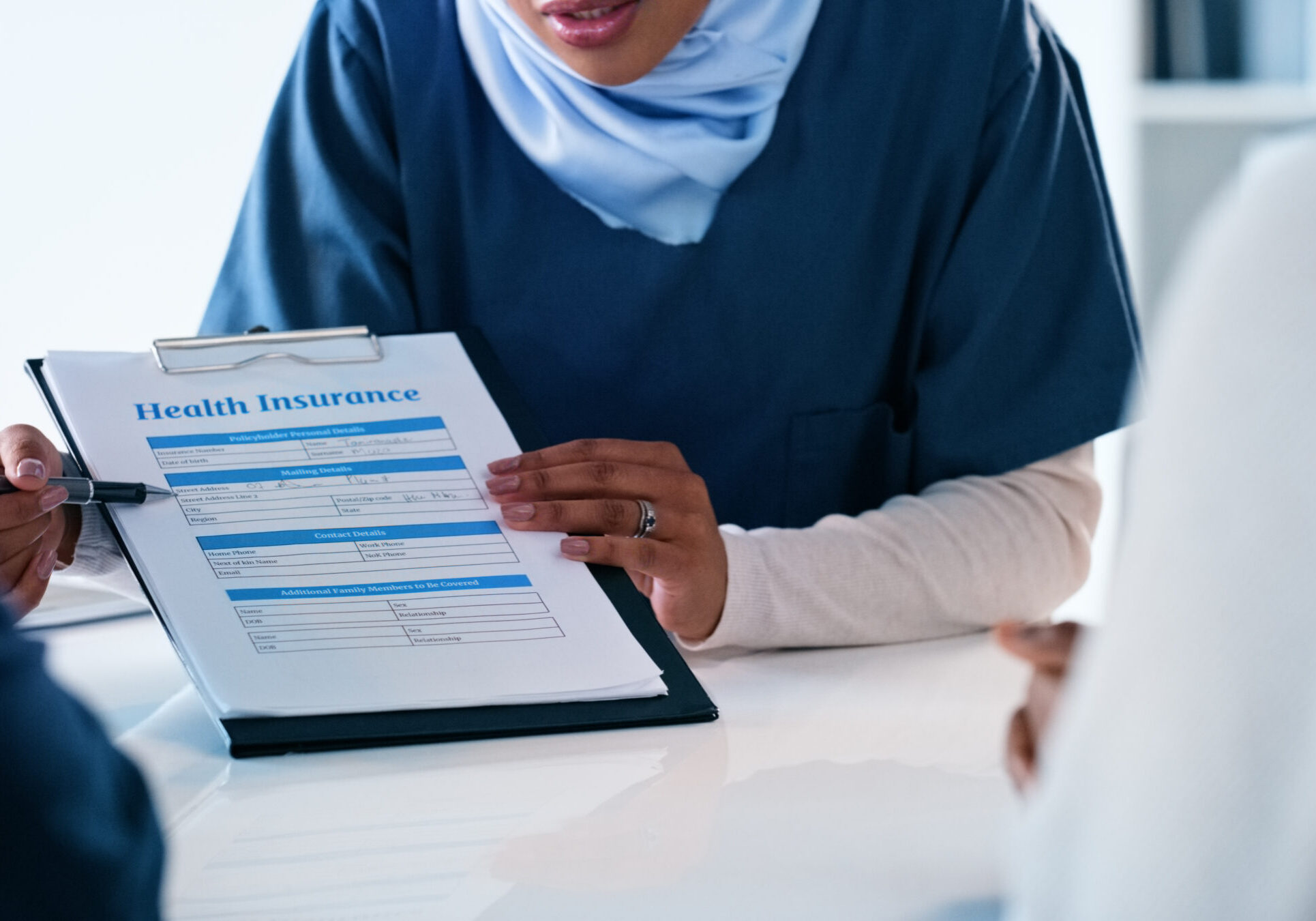 Health insurance consultation with a professional