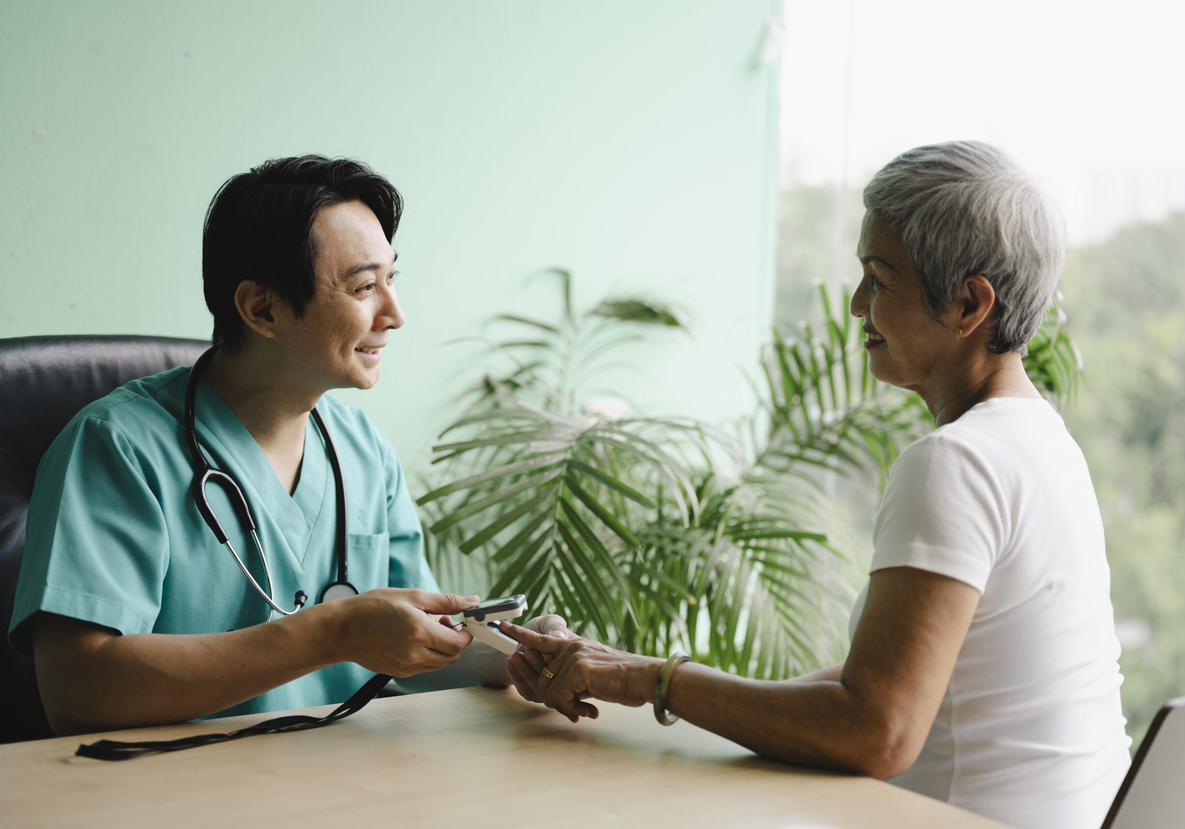Medical check-up in office setting