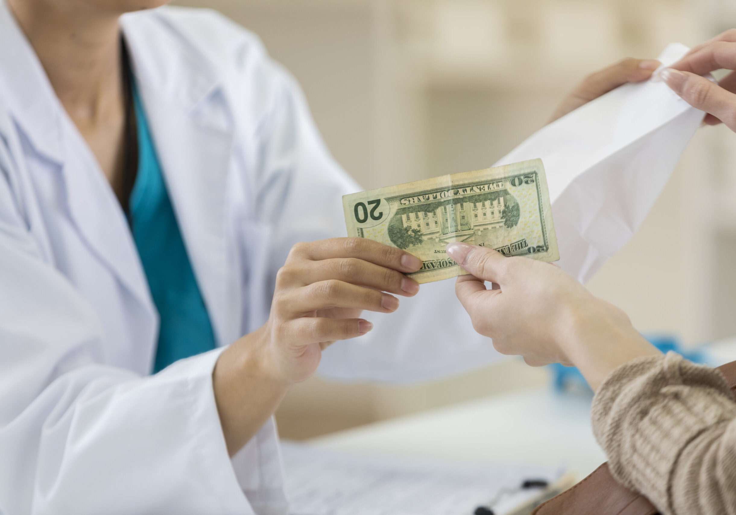 Exchanging money for medical service